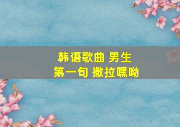 韩语歌曲 男生 第一句 撒拉嘿呦